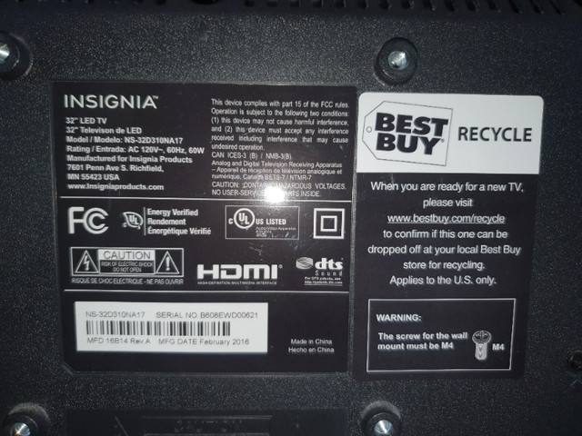 Insignia 32" LED TV in TVs in Gatineau - Image 2