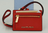 Michael Kors Women's Jet Set Travel Saffiano Leather Card Case L
