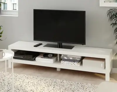 Selling a gently used IKEA LACK TV Bench in white. Sleek and minimalist, it fits well in any modern...