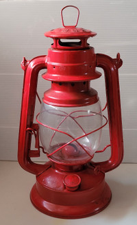 Vintage 11" Tall Red Kerosene Lantern