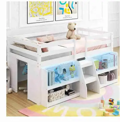 Kids twin loft bed, View more