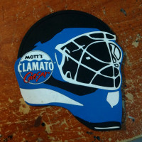 Goalie helmet cup mat