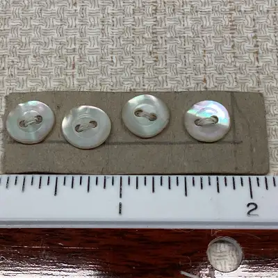 4 Vintage White Mother-of-Pearl 3⁄8" Dress / Blouse Buttons, View more