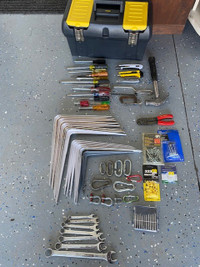 Assorted Tools, Hardware, Tool Box
