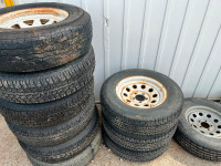 205/75/R15 trailer tire rims (bad rubber) x10 for $20 each