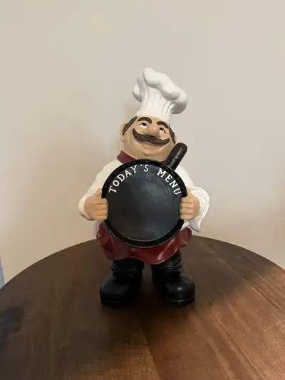Would look great in a kitchen or a perfect addition to a restaurant French Chef Holding “Today's Men...