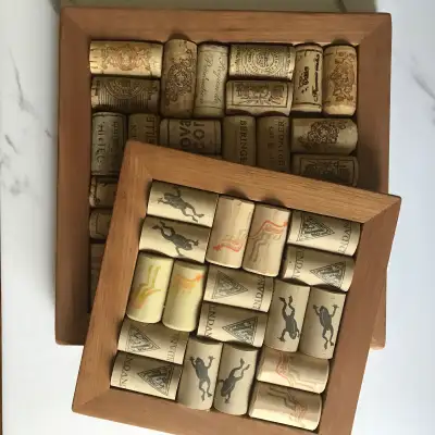 Pair of Wine Cork Trivets with Wood Frames, View more