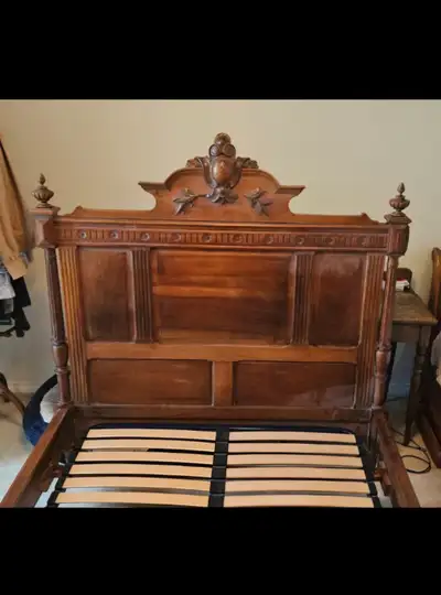Antique french walnut bed carved familly heirloom  serious offer, View more