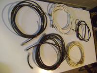 TV Coax Cables Connectors and Ethernet CAT5E video cable.