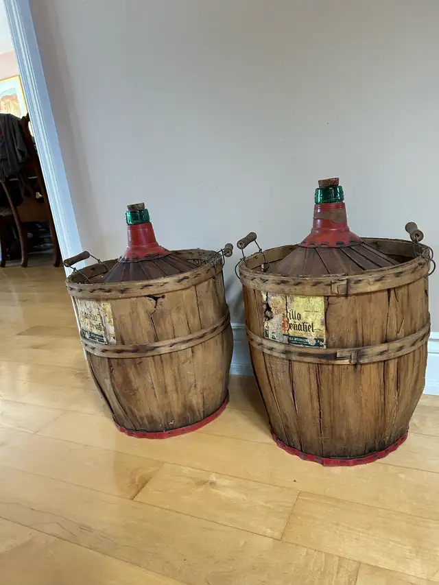Two Vintage decorative Demijohns 