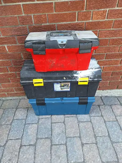 Plastic tool boxes ( lot of 3 ), View more