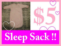 Pink SLEEP SACK with ZIPPER (6-12 Months) --- ONLY $5 !!