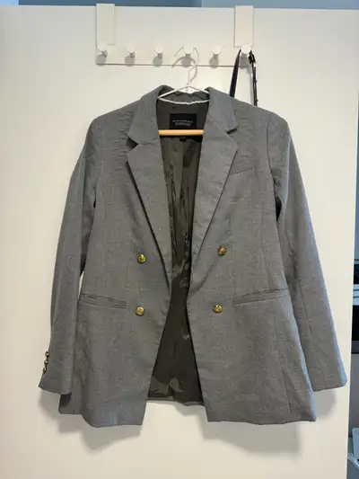 Banana Republic Slim Women Blazer Grey Size 0 for Work, View more