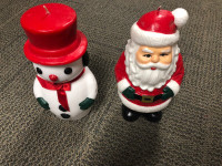 Santa Claus  and snowman 12 inch candles $15