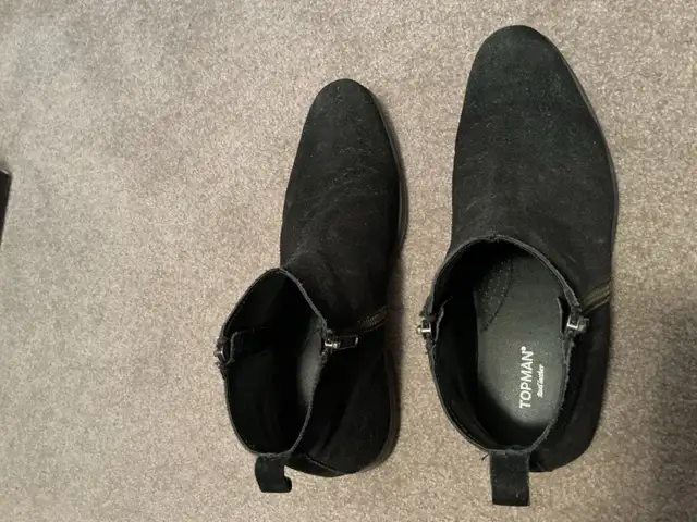 Topman Mens Black Suede Zip Boots in Men's Shoes in City of Toronto - Image 8