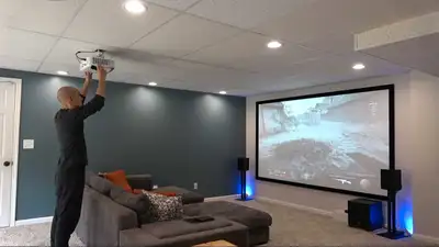 new 100 inch 8k projection TV and wireless speakers, View more
