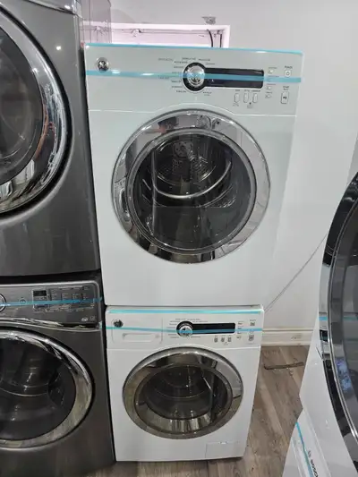 WOW GE 24" White Front-Load Stackable Washer Electric Dryer Set, View more