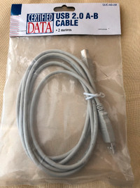 CERTIFIED DATA USB 2.0 A-B 6 FT CABLE