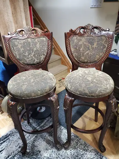 luxury solid wood bar stools set of 2, View more