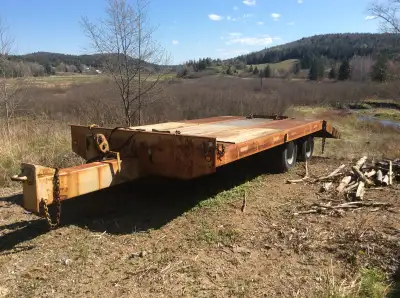 20 ton tilt tag along. Brakes 90%, Tires 80%. $6000.00 or best offer. Call 506-650-3536