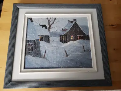 Cadre peinture maison hiver, View more
