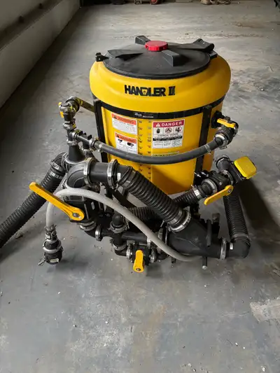 Almost new handler II with banjo electric flow meter, 3” plumbing, Venturi for sucking from totes. 3...