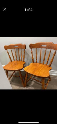 Set of 2 solid wood chairs $25 each