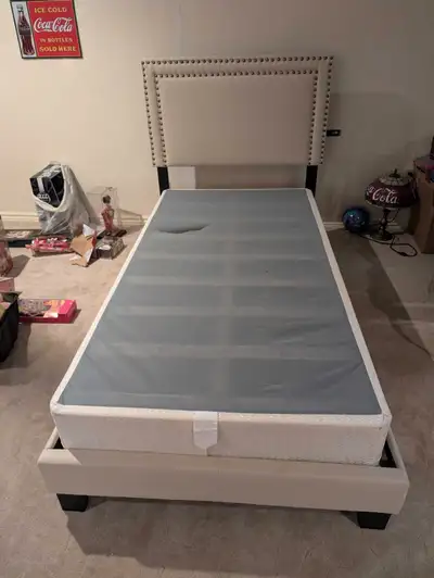Twin bed . Cloth headboard. Bought 3 months ago. Brampton