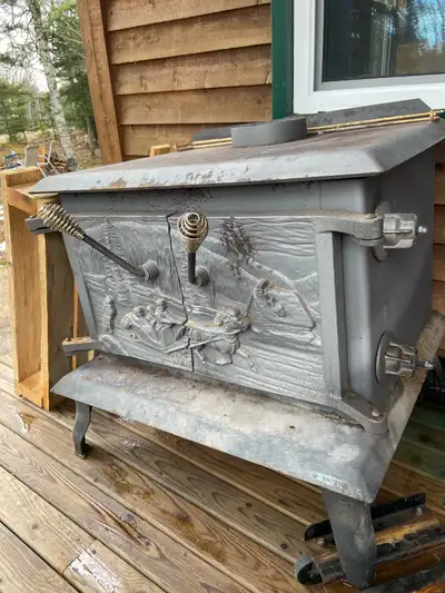 Drolet big wood stove. Took it out of are camp because it’s to big