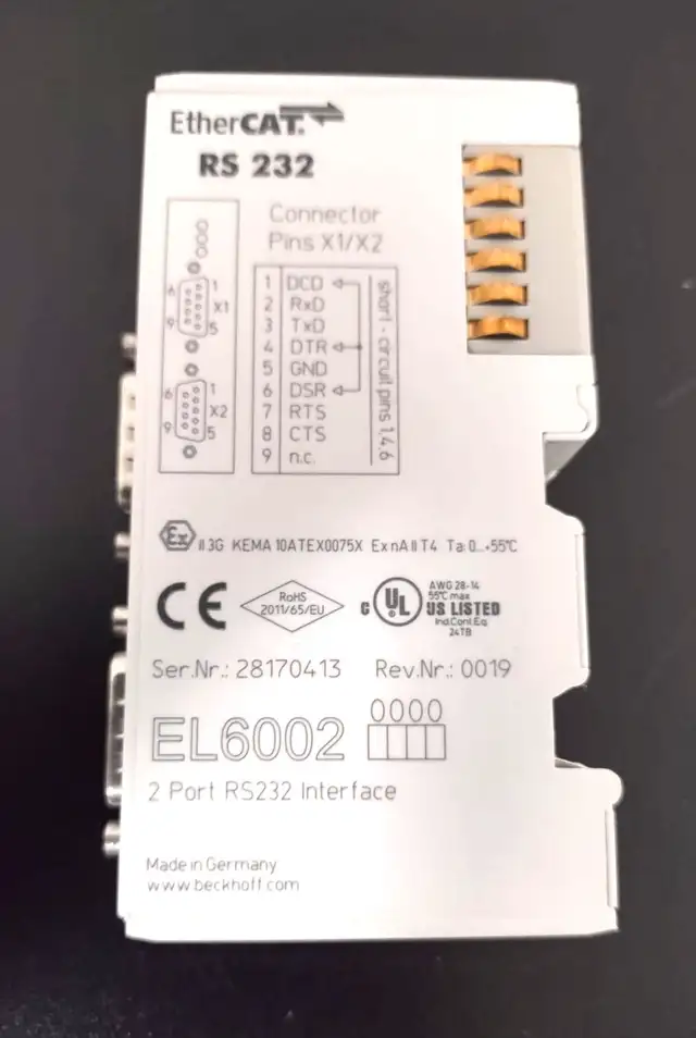 BECKHOFF EL6002, ETHER CAT, 2 Port RS232 Interface in Cables & Connectors in Kitchener / Waterloo - Image 3