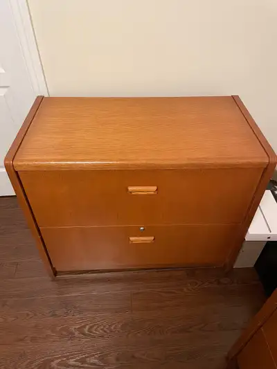 Large Oak Filing Cabinets with Desk Option, View more
