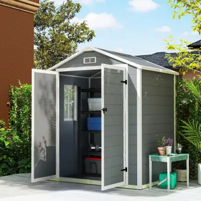 6x4.5FT Plastic Shed, Grey Color , View more