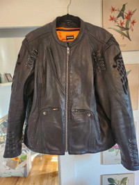 Manteau moto cuir noir Screaming Eagle, 4 XL femme porté 1 fois