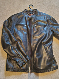 Men's Racer Leather Jacket - Large