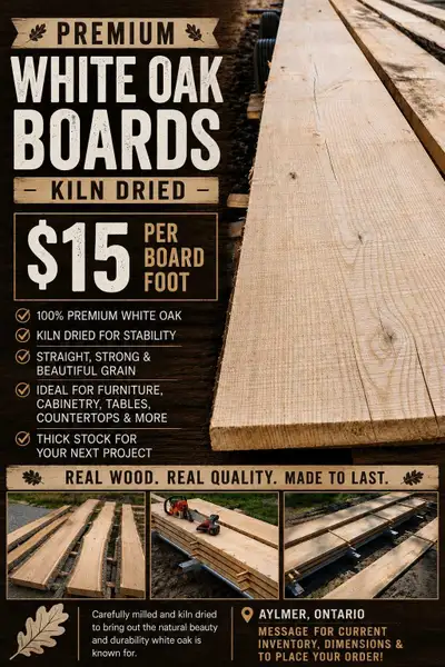 These premium white oak boards are kiln-dried to ensure optimal stability and performance for your w...