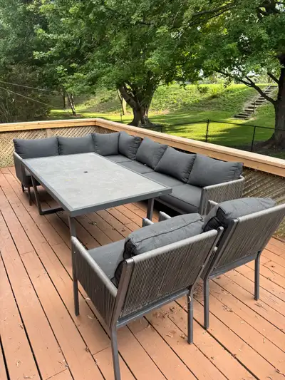 Outdoor Sectional Sofa and Dining Set, View more