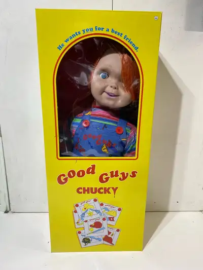 This is a Spirit Halloween Chucky doll, a must-have for horror collectors! This Good Guys Chucky dol...