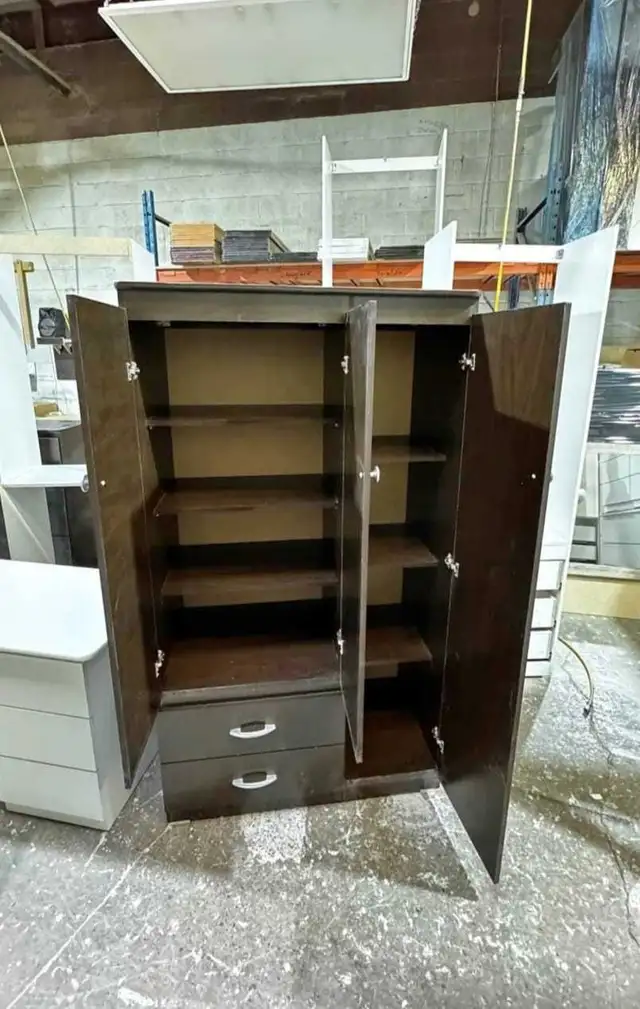 Modern 3 Door Wooden Wardrobe with Drawers | Storage Cab in Dressers & Wardrobes in City of Toronto - Image 2