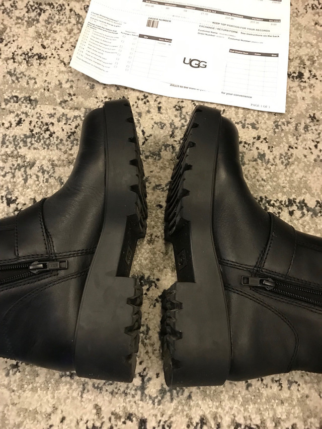 UGG boots black leather  size 7/38 in Women's - Shoes in City of Toronto - Image 4