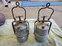Set of 2 calcium carbide miner lamp from France