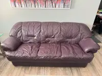 Leather Couch for sale - Dark Purple