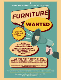 Furniture Wanted! For Deaf Ukrainians