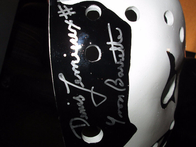 Denis Lemieux - Slapshot - Signed Full Size Goalie Mask in Arts & Collectibles in Mississauga / Peel Region - Image 2