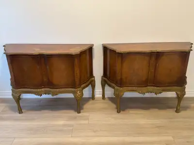 A pair of George II antique flame figured cabinets, View more