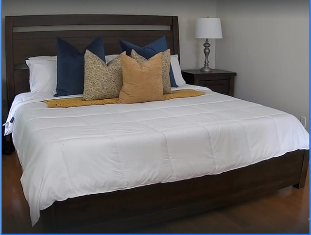 Moving sale! Ashley King bed with side table and dresser.  in Multi-item in Oakville / Halton Region