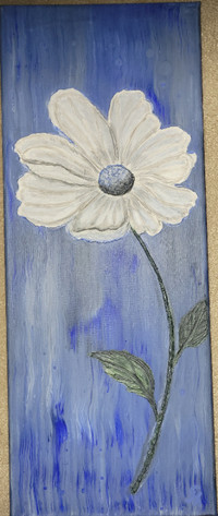 Textured flower on canvas