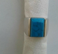 925 Sterling silver mens/unisex ring turquoise