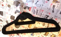 8 Velvet, Non-Slip Suit Clothes Hangers, Black Pack
