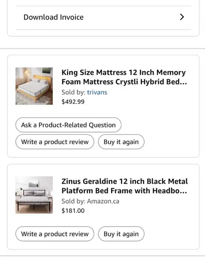 Like-New King Bed Set (Crystii Mattress + Zinus Frame) !, View more
