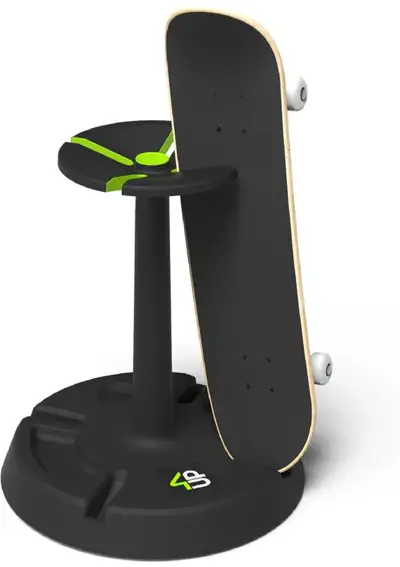 Parking Block 4-Up Rotating Skateboard Stand – Portable Turntable Skateboard Holder Rack with Rubber...